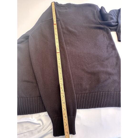 Jaws X Dark Seas Sweater Mens XL Black Heavy Knit Shark Cottagecore Movie - Picture 11 of 13